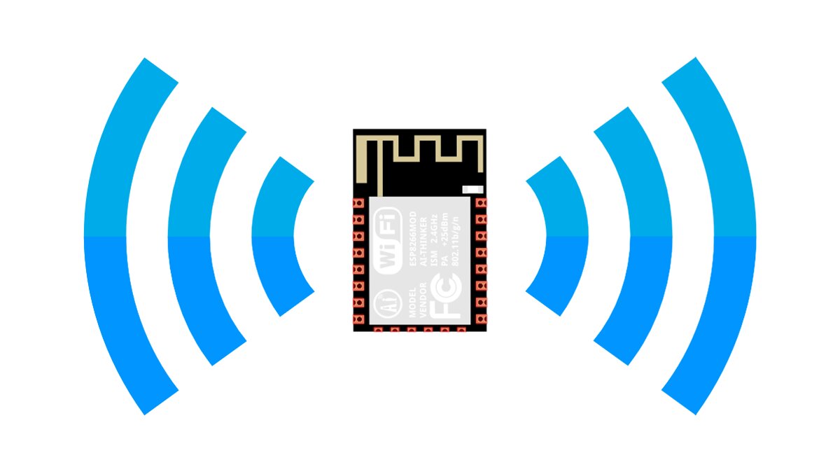 ESP chip with visible wifi waves coming from it.