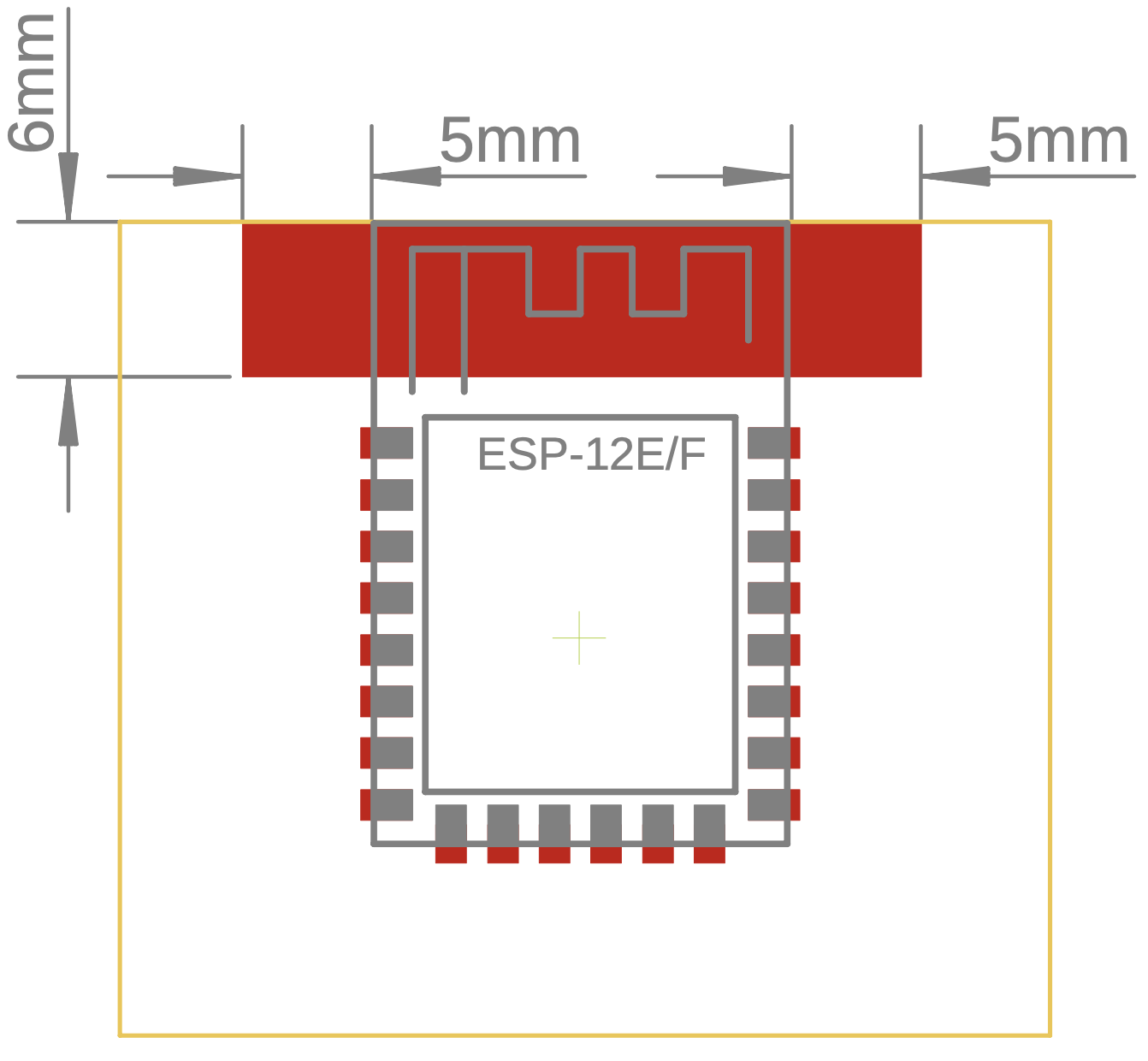esp8266 esp-07 and esp-12pcb design best prectice with keep-out zone