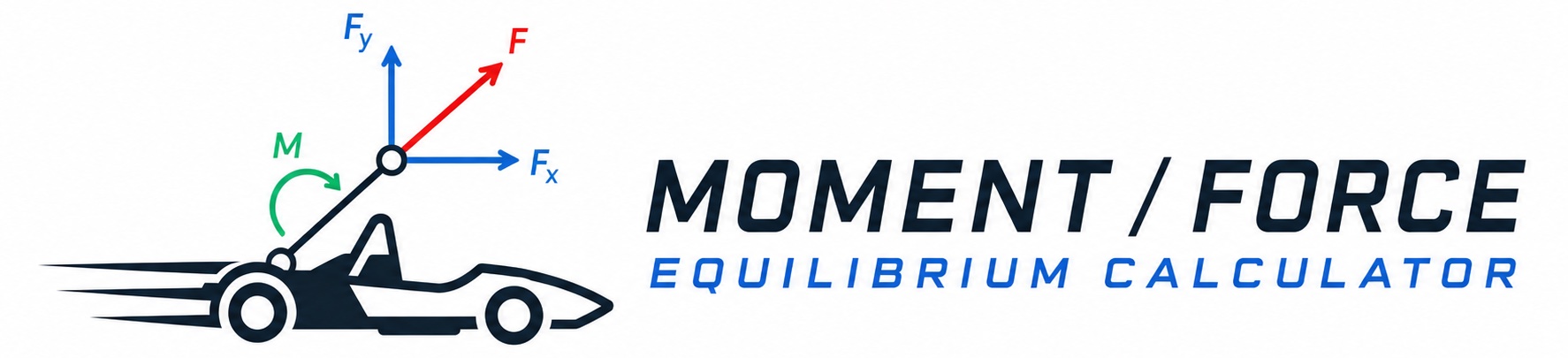 Force and moment equilibrium calculator solving a 2D static beam problem