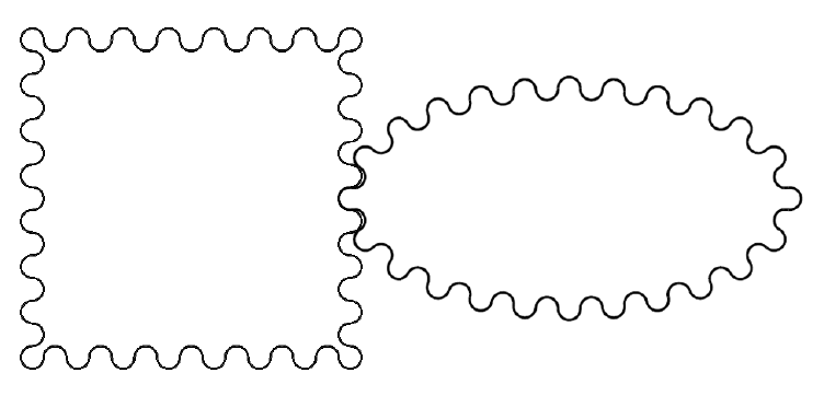 Two circular gears with given center distance