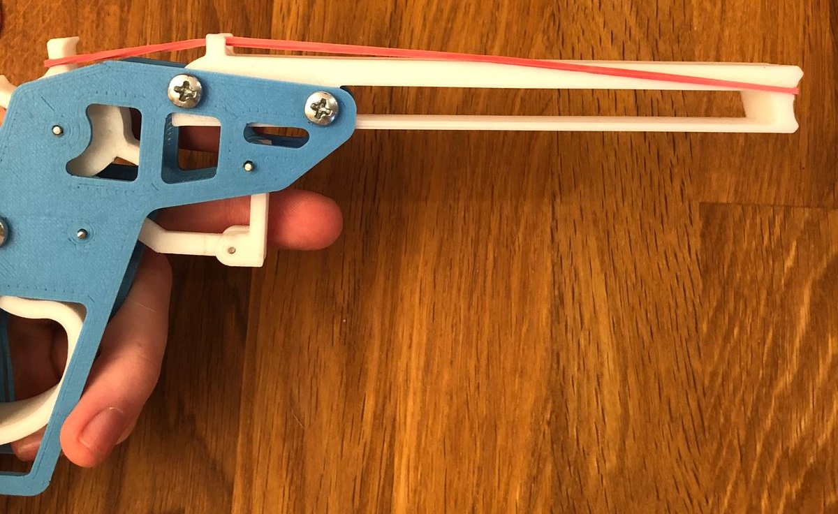 General principle of a rubber band gun