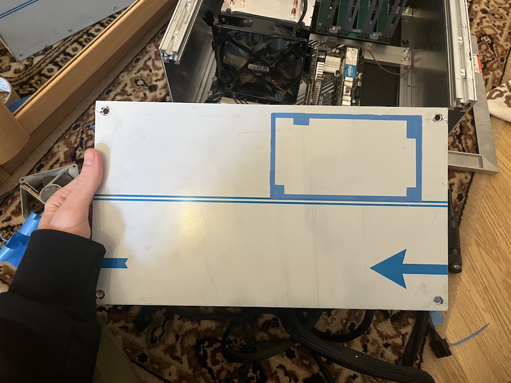 Template on aluminium sheet