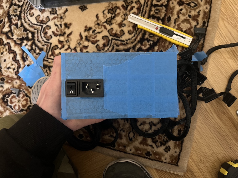 Painters tape on PSU